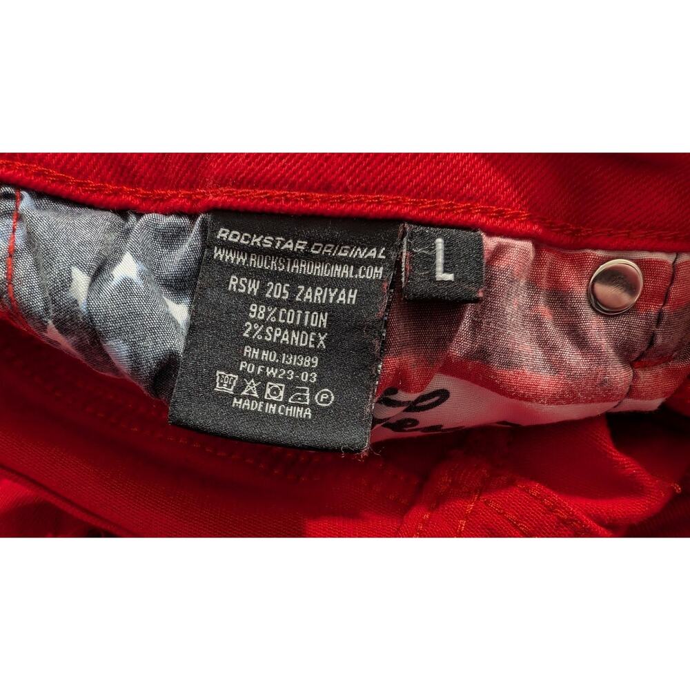 Rockstar Original Jeans Red RSW 205 Stacked Flare Denim Zariyah Women's L - Picture 7 of 8